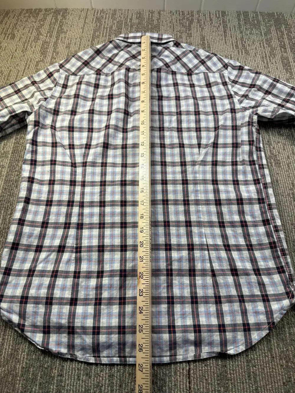 7 Diamonds Shirt Mens Small Blue Plaid Long Sleeve Button Up Lightweight Casual
